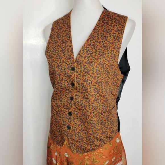 VINTAGE REVERSIBLE CORDUROY PAISLEY VEST - Picture 3 of 9